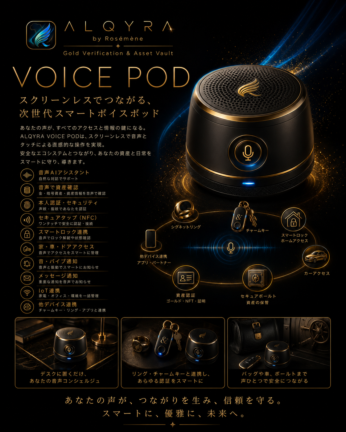 ALQYRA VOICE POD — screenless smart voice pod